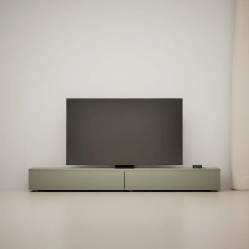 그린 TV 수납장 · 외부 서랍 · 스튜디오 컷