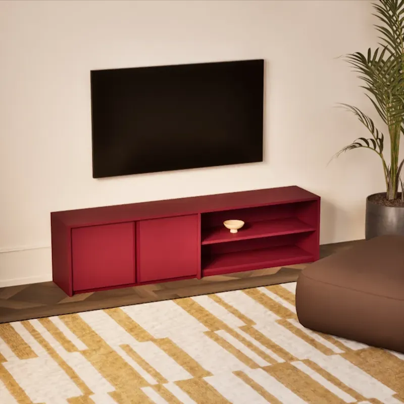 딥 플럼 TV 수납장 · 스튜디오 컷